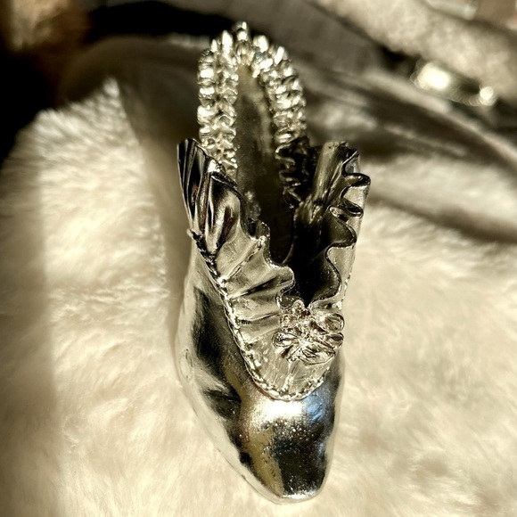 VICTORIAN Style Silver Tone Shoe Ornaments Set of 6 - Picture 13 of 16